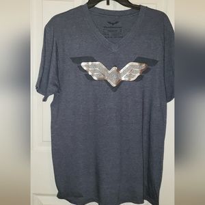Wonder Women Dark Grey Tshirt With Silver Power Emblem outlined with Black